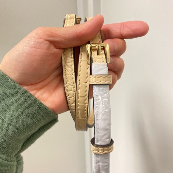 Michael Kors 35T1GKSF5E Kors Small Crocodile Embossed Flap Shoulder Bag in Buff - Picture 6 of 10